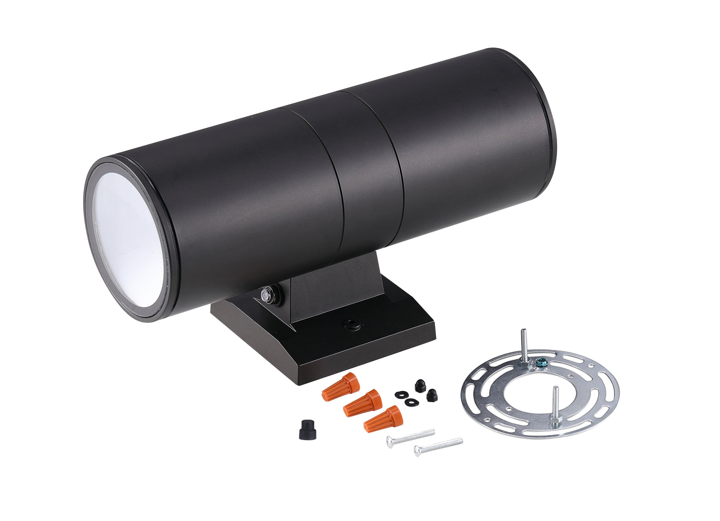 ASD Lighting LED Outdoor Wall Cylinder Round Up and Down 18W 120V 3000/4000/5000K with Photocell Black ETL