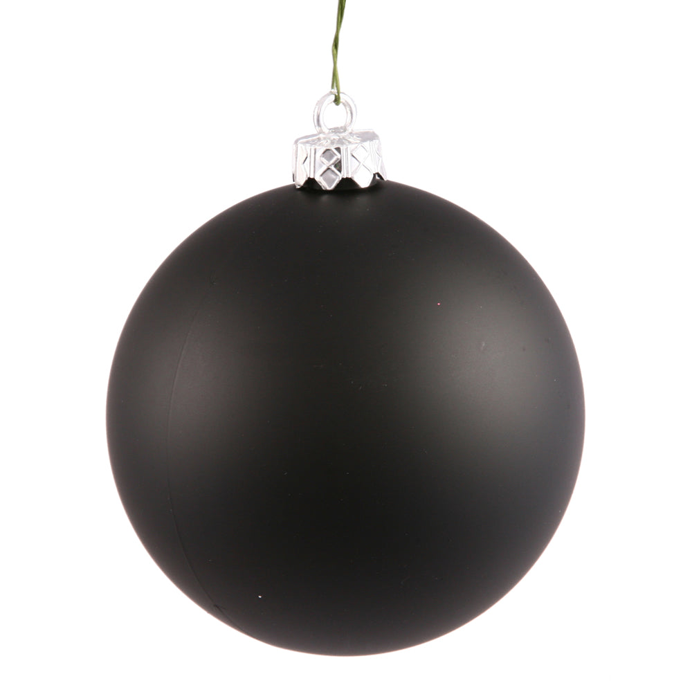 Vickerman 4.75" Black Matte Ball Ornament 4 per Bag