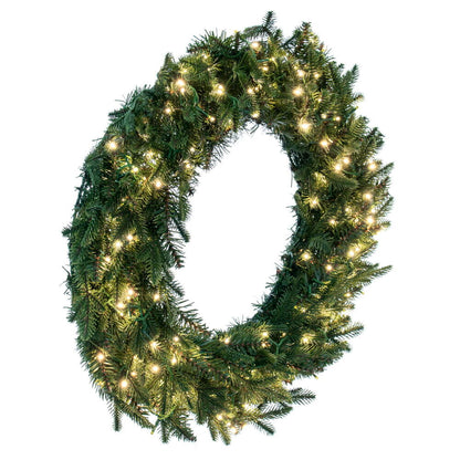 Vickerman 30" Kamas Fraser Fir Artificial Wreath with 200 Warm White Low Voltage 3mm Spider LED Lights and 480 PE/PVC Tips.