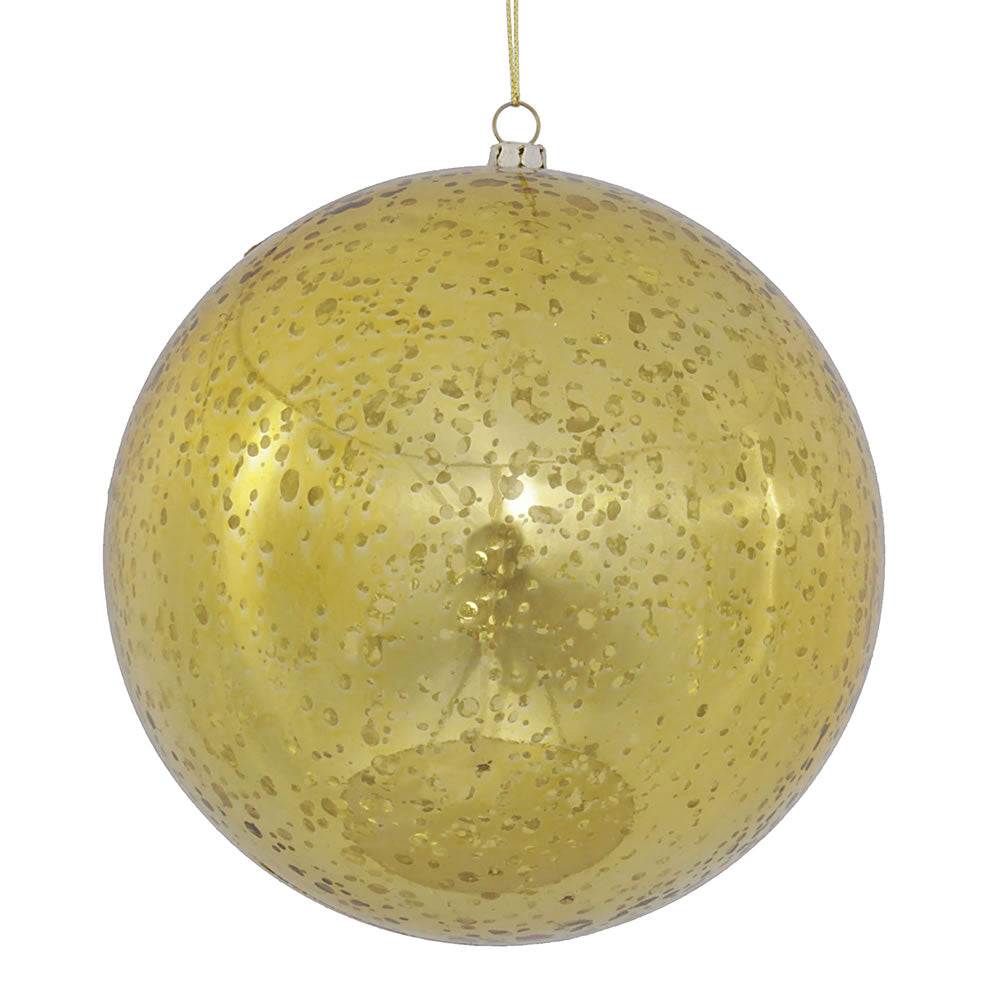 Vickerman 6" Gold Shiny Mercury Ball Ornament 4 per Bag