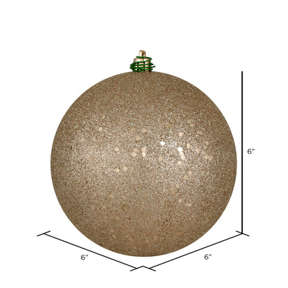 Vickerman 6" Oat Sequin Ball Ornament 4 per Bag