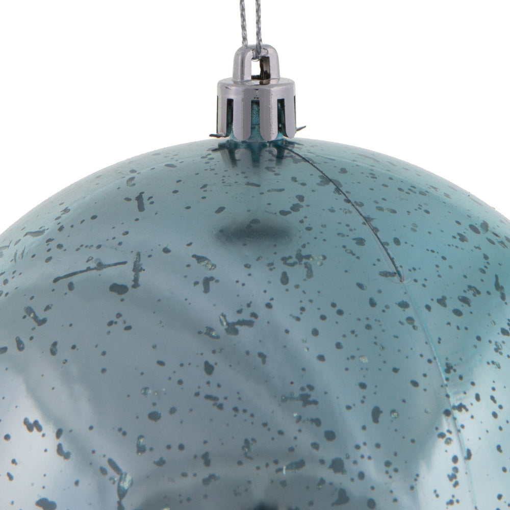 Vickerman 6" Baby Blue Shiny Mercury Ball Ornament 4 per Bag