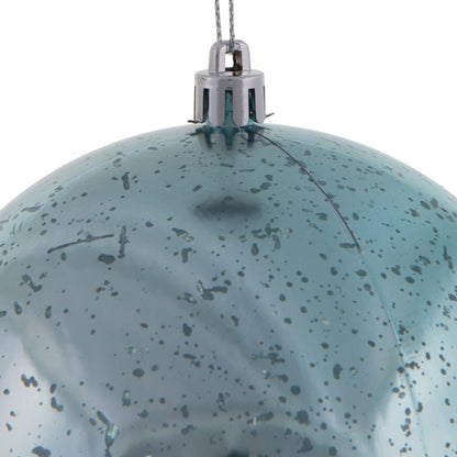 Vickerman 6" Baby Blue Shiny Mercury Ball Ornament 4 per Bag