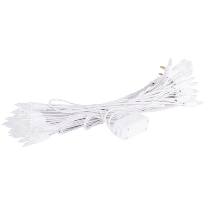 Vickerman 50 Light LED Warm White Dura-Lit Mini Lights, White Wire