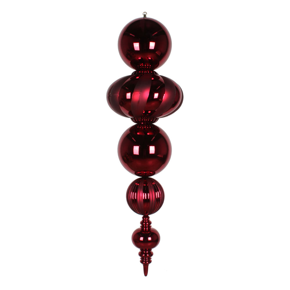 Vickerman 54" Burgundy Shiny and Matte Finial Ornament