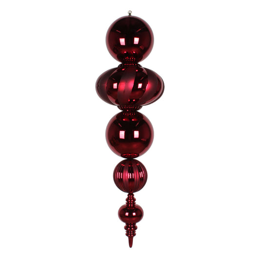 Vickerman 54" Burgundy Shiny and Matte Finial Ornament