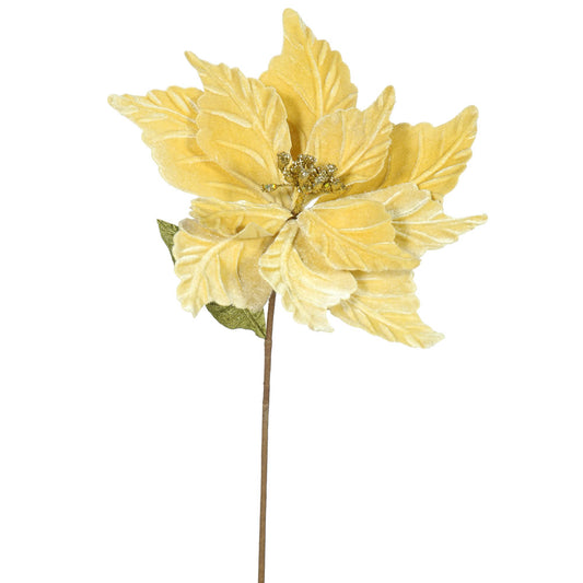 Vickerman 22" Gold Poinsettia Artificial Christmas Flower 6 per Bag
