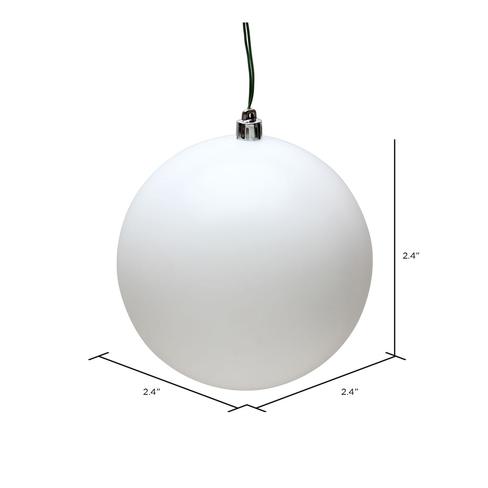 Vickerman 2.4" White Matte Ball Ornament 24 per Bag