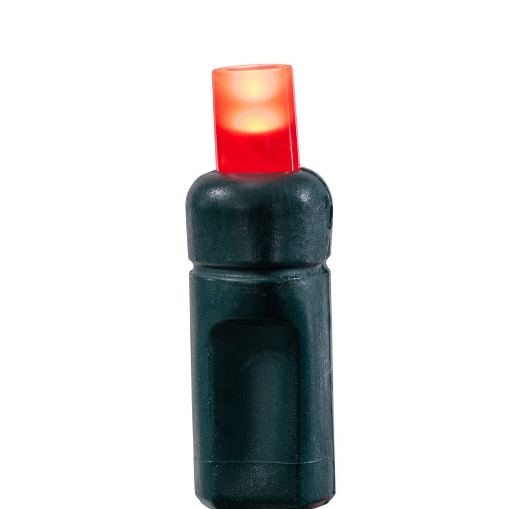 Vickerman 50 Frosted Red Wide Angle Single Mold End-Connecting LED Light Set with 22 Gauge Green Wire, 3"x 6"x 3" Spacing, 25' Long Christmas Light Strand. This light set has the ability to connect to as many as 45 sets. 4.8 watts, .04 Amps. Color Header