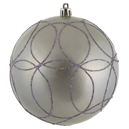 Vickerman 4.75" Lilac Candy Ornament with Circle Glitter Pattern 4 per Bag