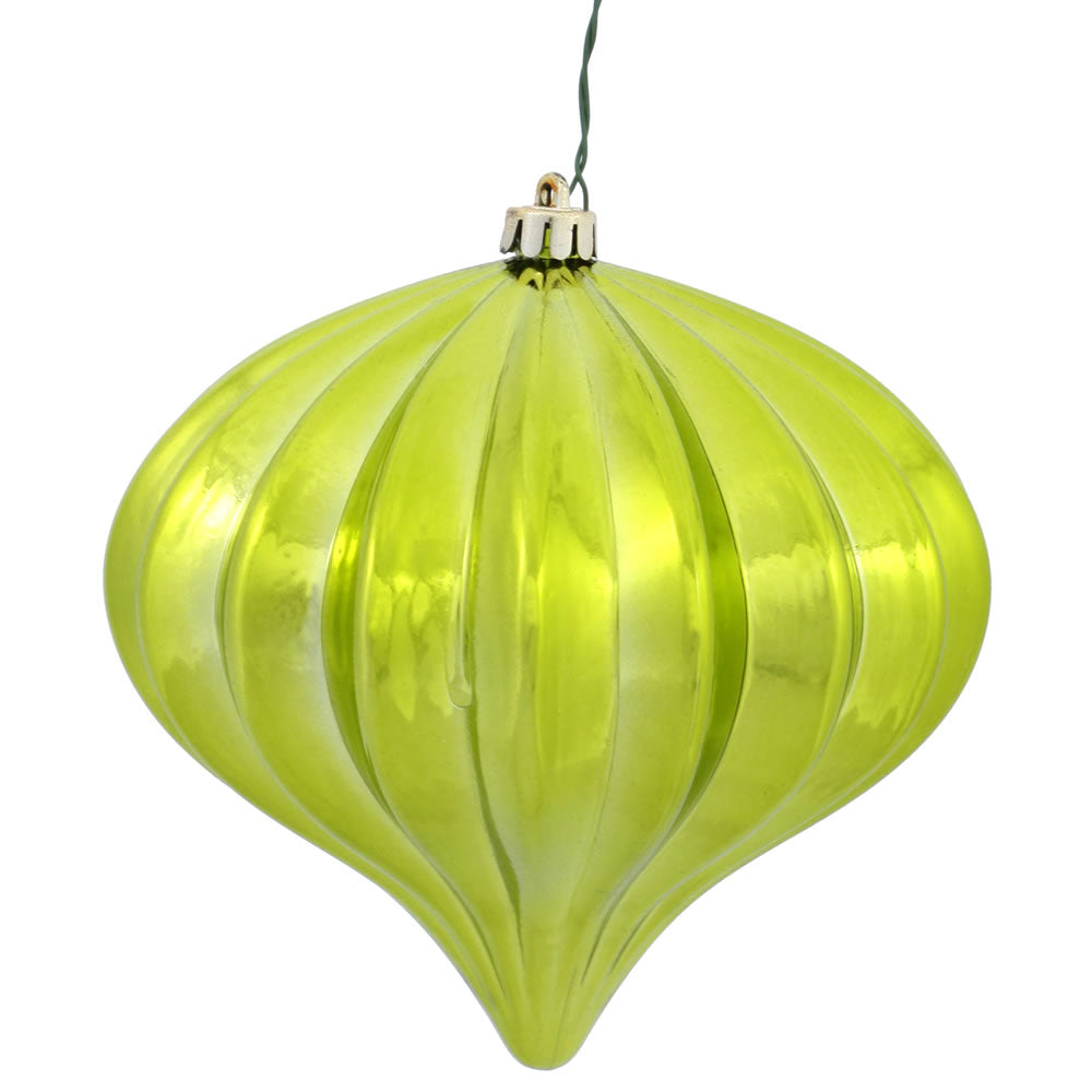 Vickerman 5.7" Lime Shiny Onion Christmas Ornament UV treated Set of 3