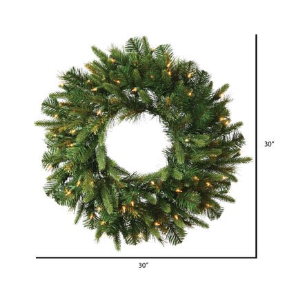 Vickerman 30" Cashmere Artificial Christmas Wreath with Warm White Battery Operated LED Lights