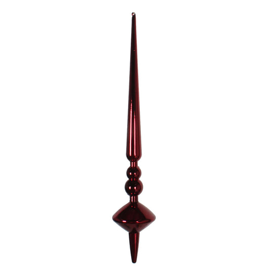 Vickerman 12" Wine Shiny Cupola Finial. This long finial ornament adds depth and texture to any holiday decorating project. Made with shatterproof plastic. Includes 3 pieces per bag.