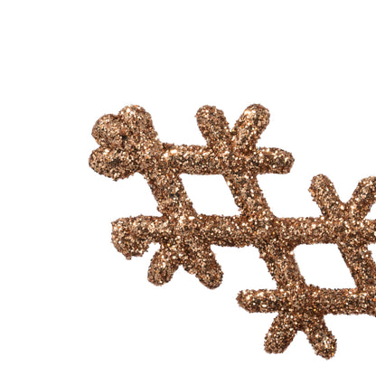 Vickerman 6.25" Rose Gold Glitter Snowflake Christmas Ornament 12 per Box