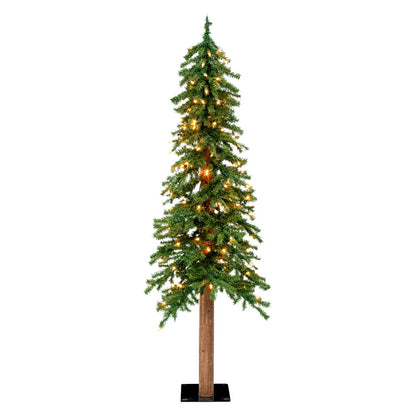 Vickerman 5' x 28" Natural Alpine Artificial Christmas Tree Warm White LED Lights.