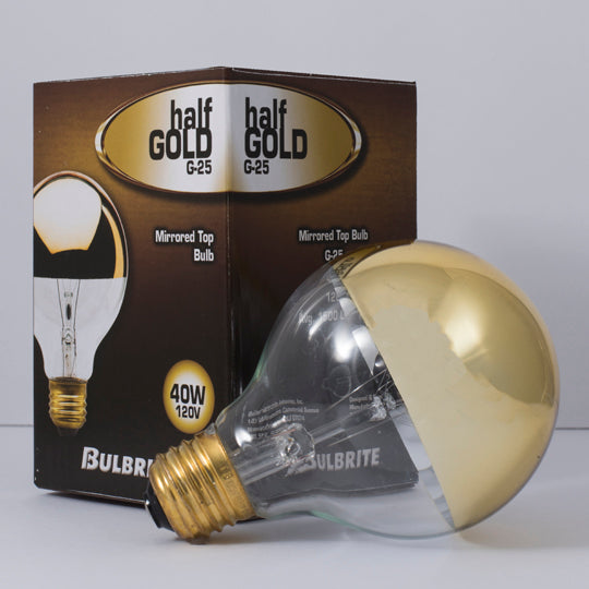 BULBRITE INCANDESCENT G25 MEDIUM SCREW (E26) 40W DIMMABLE LIGHT BULB 2700K/WARM WHITE HALF GOLD 6PK (712424)