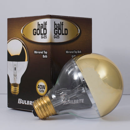 BULBRITE INCANDESCENT G25 MEDIUM SCREW (E26) 40W DIMMABLE LIGHT BULB 2700K/WARM WHITE HALF GOLD 6PK (712424)