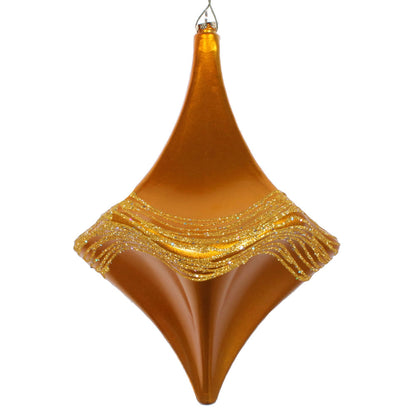 Vickerman 8" Antique Gold Candy Glitter Drop Christmas Ornament