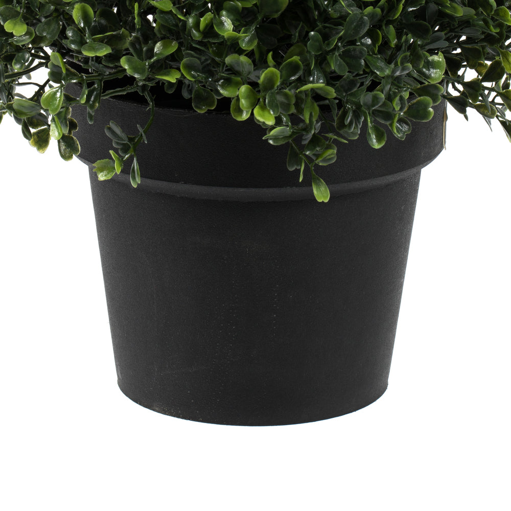 Vickerman 4' Potted Artificial Boxwood Cone.