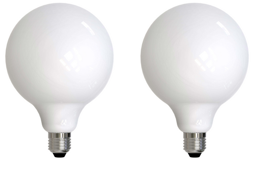 Bulbrite 862095 LED Filament Pack of (2) 8.5 Watt Dimmable G40 Light Bulb with Milky Glass Finish and Medium (E26) Base - 4000K (Cool White Light), 800 Lumens