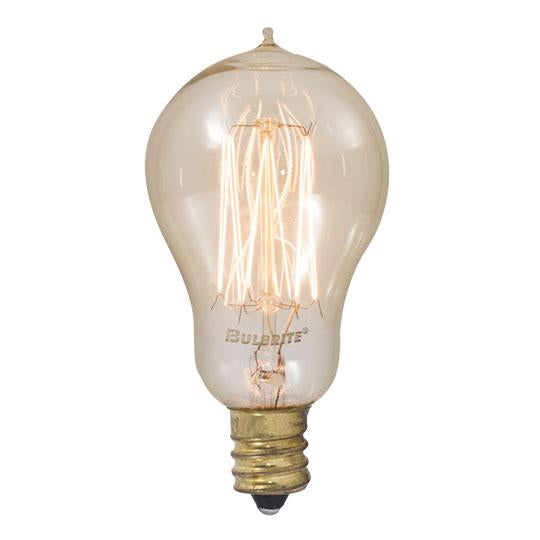 BULBRITE INCANDESCENT A15 CANDELABRA SCREW (E12) 25W DIMMABLE NOSTALGIC LIGHT BULB 2200K/AMBER 4PK (132515)
