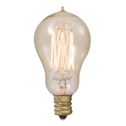 BULBRITE INCANDESCENT A15 CANDELABRA SCREW (E12) 25W DIMMABLE NOSTALGIC LIGHT BULB 2200K/AMBER 4PK (132515)