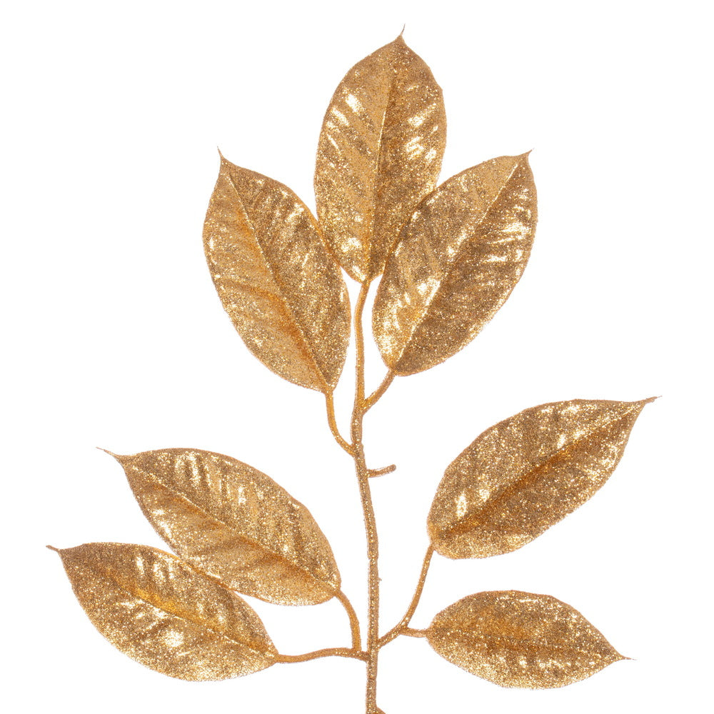 Vickerman 24" Gold Artificial Gardenia Glitter Wreath.