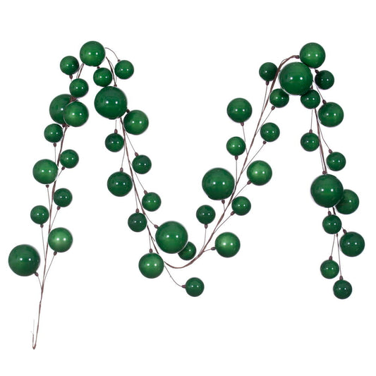 Vickerman 10' Green Pearl Branch Ball Wire Garland.