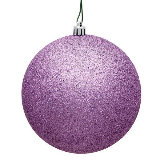 Vickerman 4.75" Orchid Glitter Ball Christmas Ornament with Drilled and Wired Cap 4 per Bag