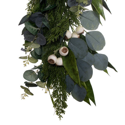 Vickerman 35" Green Artificial Eucalyptus Berry Swag.