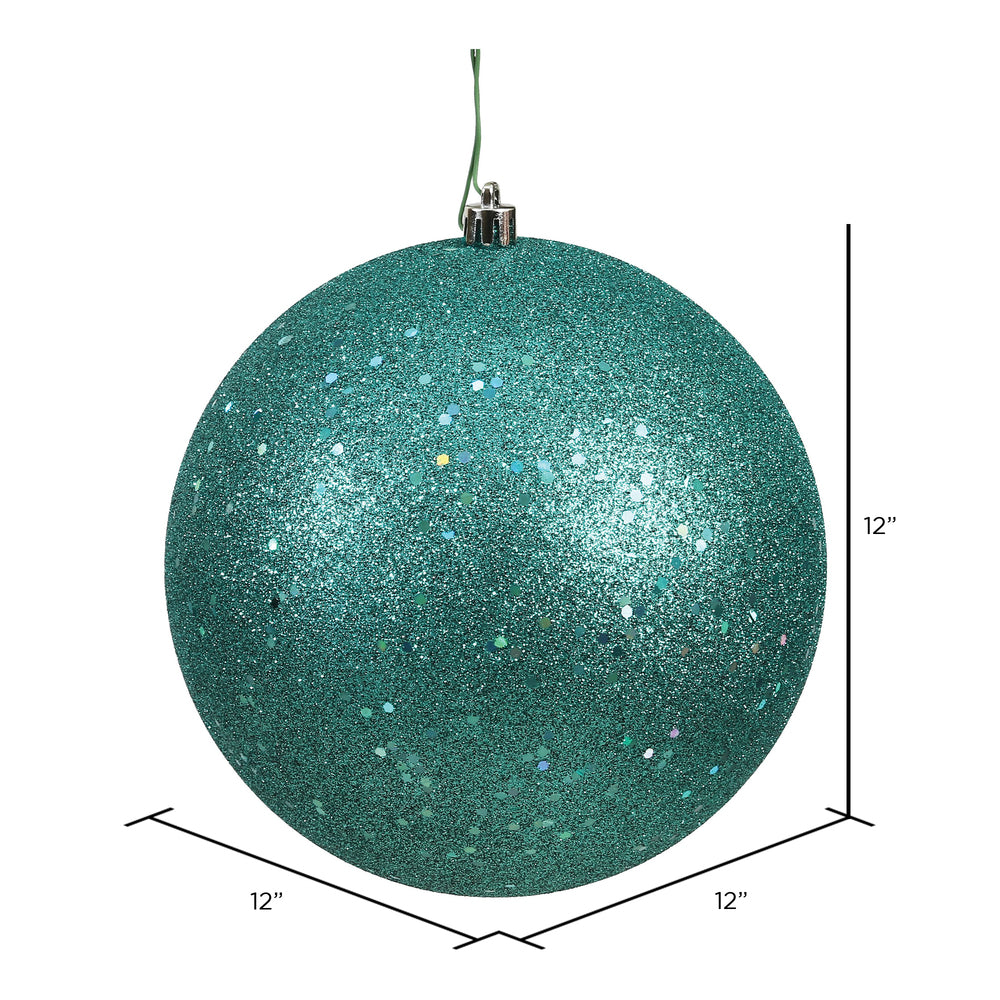 Vickerman 12" Teal Sequin Ball Ornament