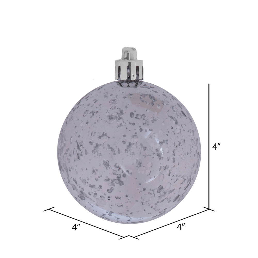 Vickerman 4" Silver Shiny Mercury Ball Ornament 6 per Bag