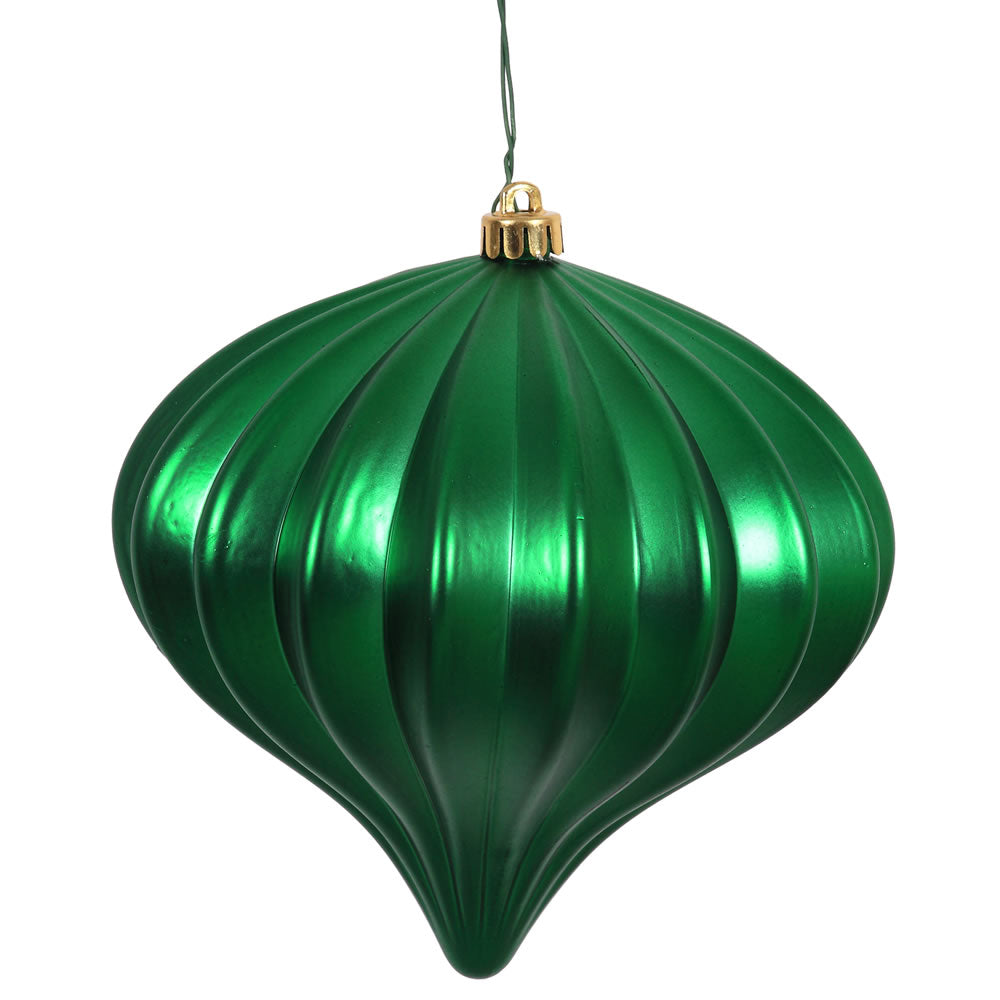 Vickerman 5.7" Green Matte Onion Christmas Ornament UV treated Set of 3