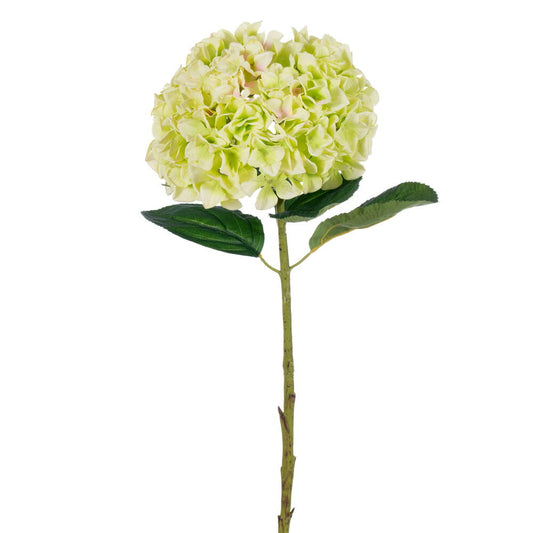 Vickerman 30" Apple Green Large Artificial Hydrangea with leaves on Stem.
