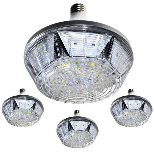 Damar- LED High Bay Retrofit Light Type B Ballast Bypass 240W 32000 Lumen 5000K Bright White EX39 Base 120? Beam Angle 100-277V Pack of 4- Commercial Industrial Shop Light for Warehouse Factory Barn