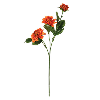 Vickerman 17" Artificial Orange Dahlia Spray. Includes 6 sprays per pack.