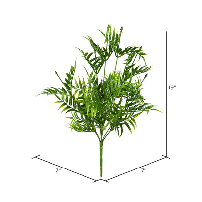 Vickerman 19" Artificial Green Bamboo Leaf Bush Set of 4