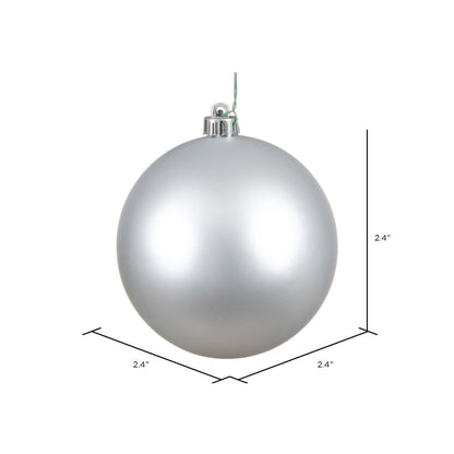 Vickerman 2.4" Silver Matte Ball Ornament 24 per Bag