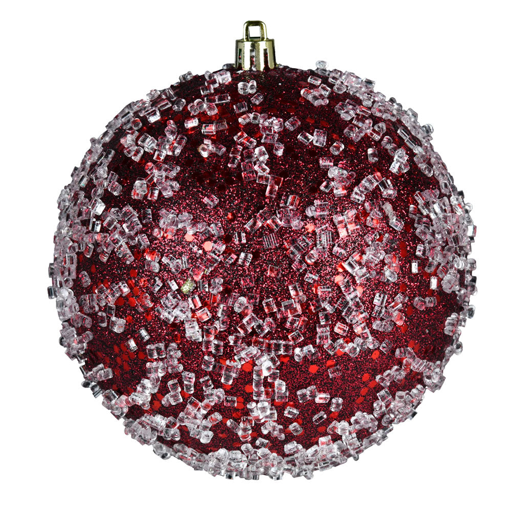 Vickerman 4.75" Wine Glitter Hail Ball. 4 per pack.