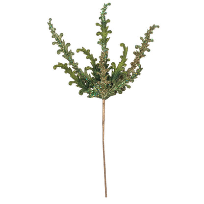 Vickerman 20" Green Petal Flower Artificial Christmas Spray. Includes 3 sprays per pack.