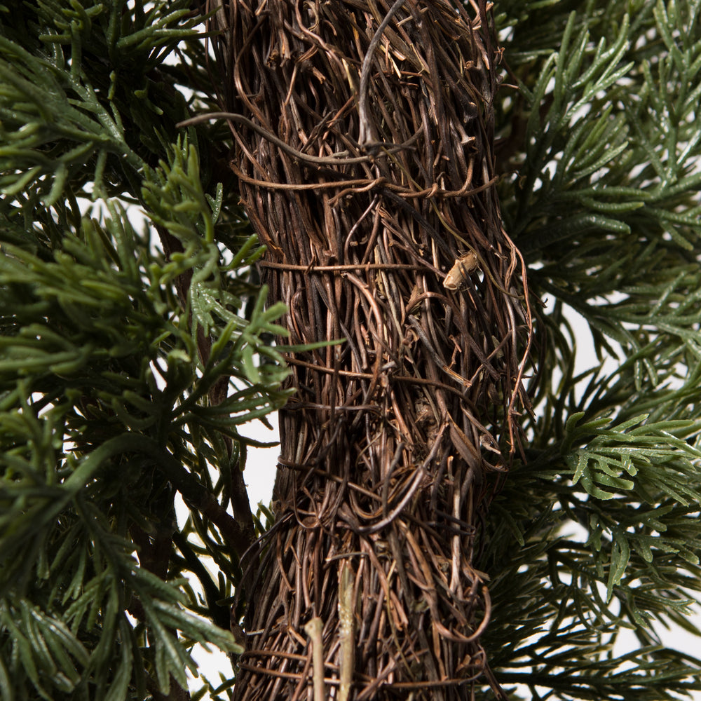Vickerman 24" Artificial Green Cypress Wreath