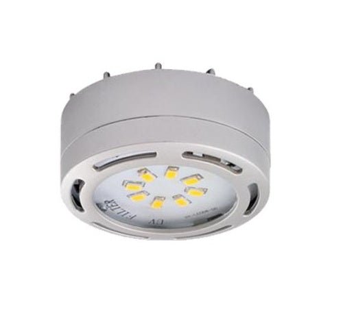 Westgate 1 LED Puck Light 4W (8LED Chips), 275 Lumens, Plastic, 120V, 2 5/8"X1 13/16", Nickel, SurFace Or ..., Undercabinet Lighting, 4W, 275 Lumens, 3000K