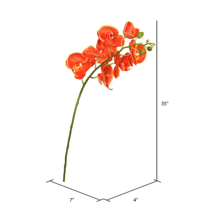 Vickerman 35" Orange Real Touch Orchid Artificial Floral Stem