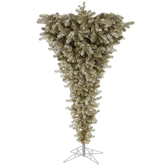 Vickerman 5.5' Champagne Upside Down Artificial Christmas Tree Unlit