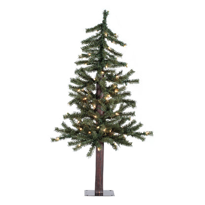 Vickerman 3' x 21" Natural Alpine Artificial Christmas Tree Warm White LED Lights.