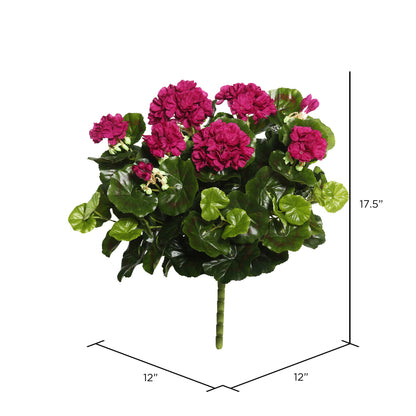 Vickerman 17.5" Artificial Purple Polyester Geranium Bush.