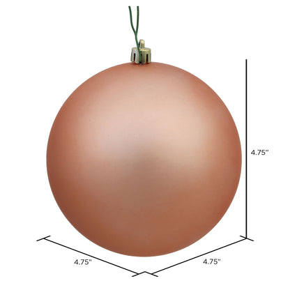 Vickerman 4.75" Rose Gold Matte Ball Ornament 4 per Bag