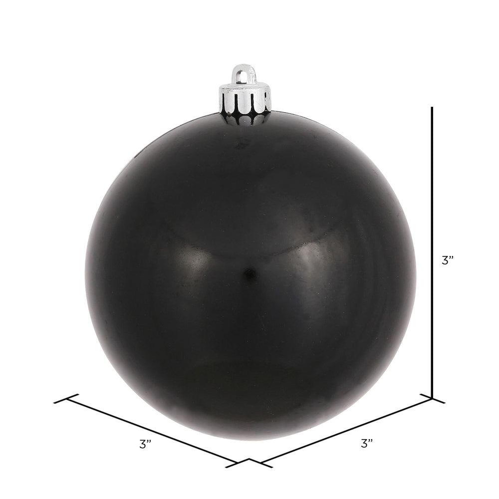 Vickerman 3" Black Candy Ball Ornament 12 per Bag