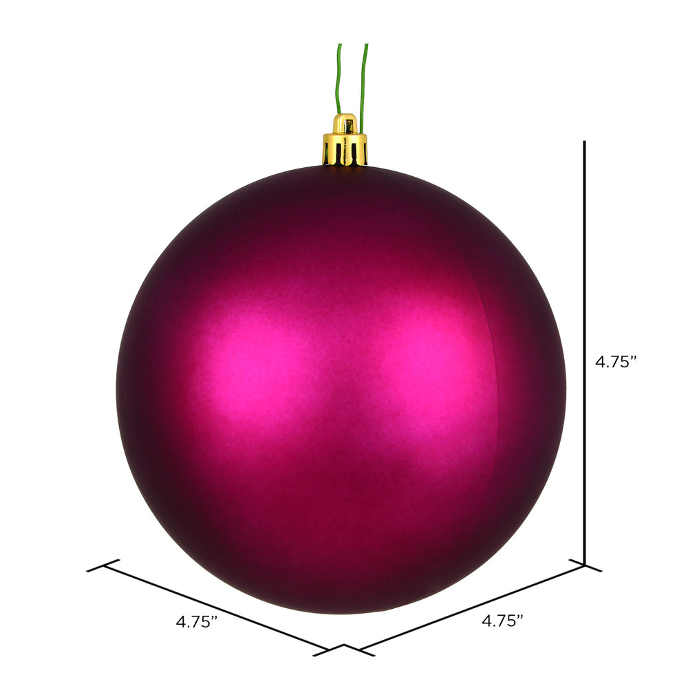 Vickerman 4.75" Berry Red Matte Ball Ornament 4 per Bag