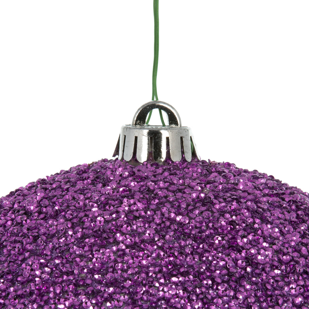Vickerman 8" Lavender Beaded Ball Ornament 2 per Bag